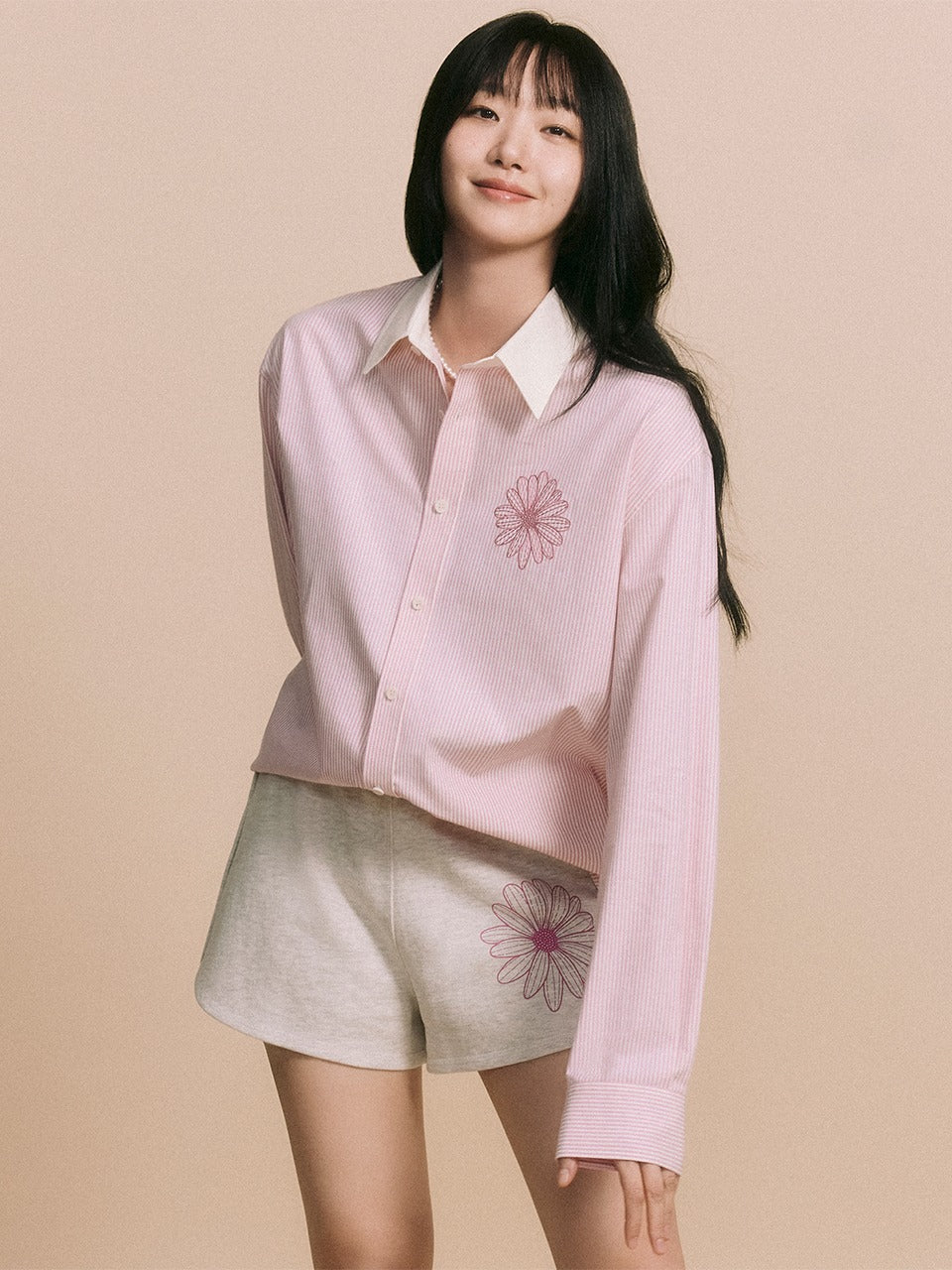 OXFORD SHIRT STRIPE_PINK PINK