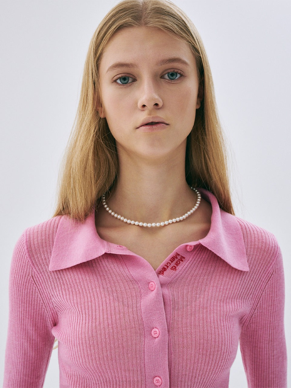 RIBBED KNIT SLIMFIT TOP_PINK