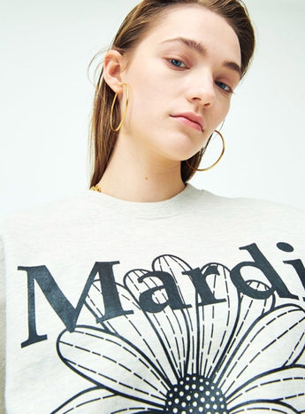 SWEATSHIRT FLOWERMARDI_OATMEAL BLACK