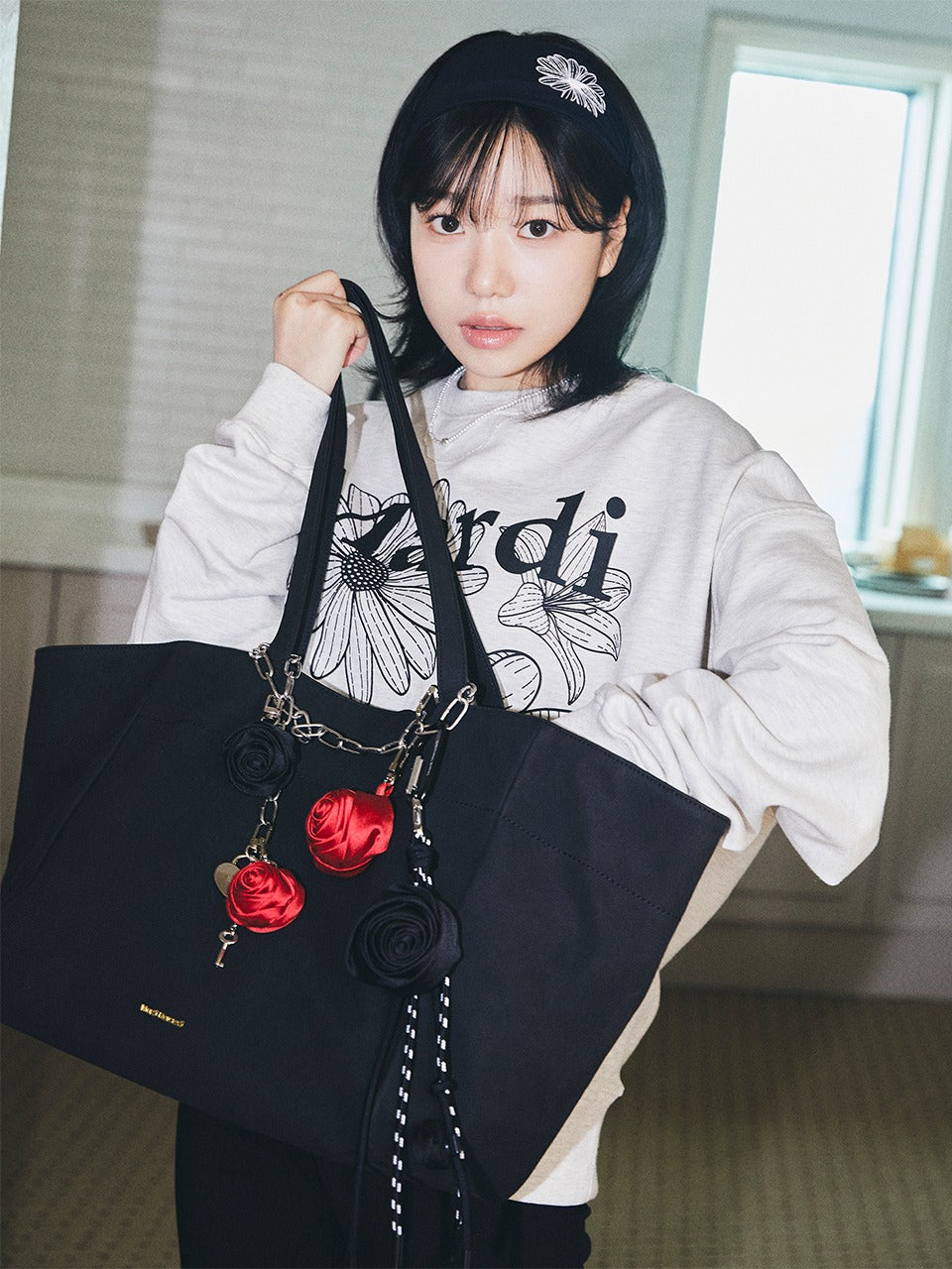 SUEDE LARGE TOTE_BLACK