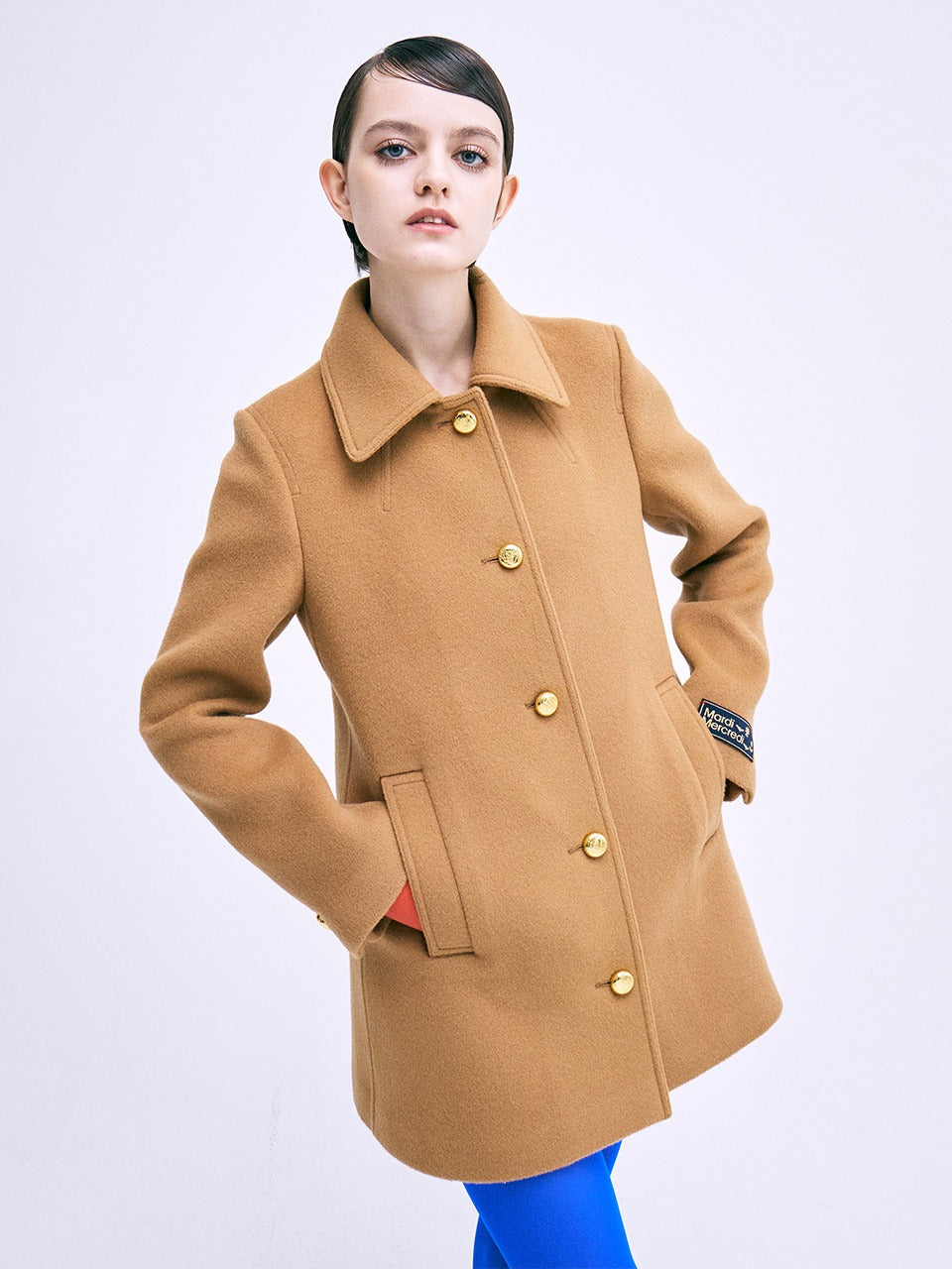 WOOL A LINE JACKET_CAMEL