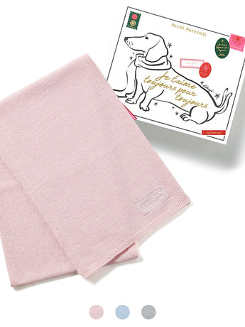 [GIFT SET] CASHMERE BLENDED MUFFLER SATIN LOGO_3COLORS