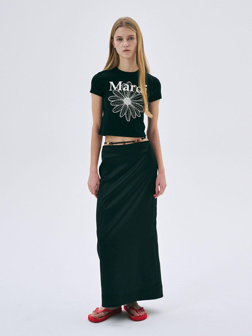 MAXI NATURAL STONE SKIRT_BLACK