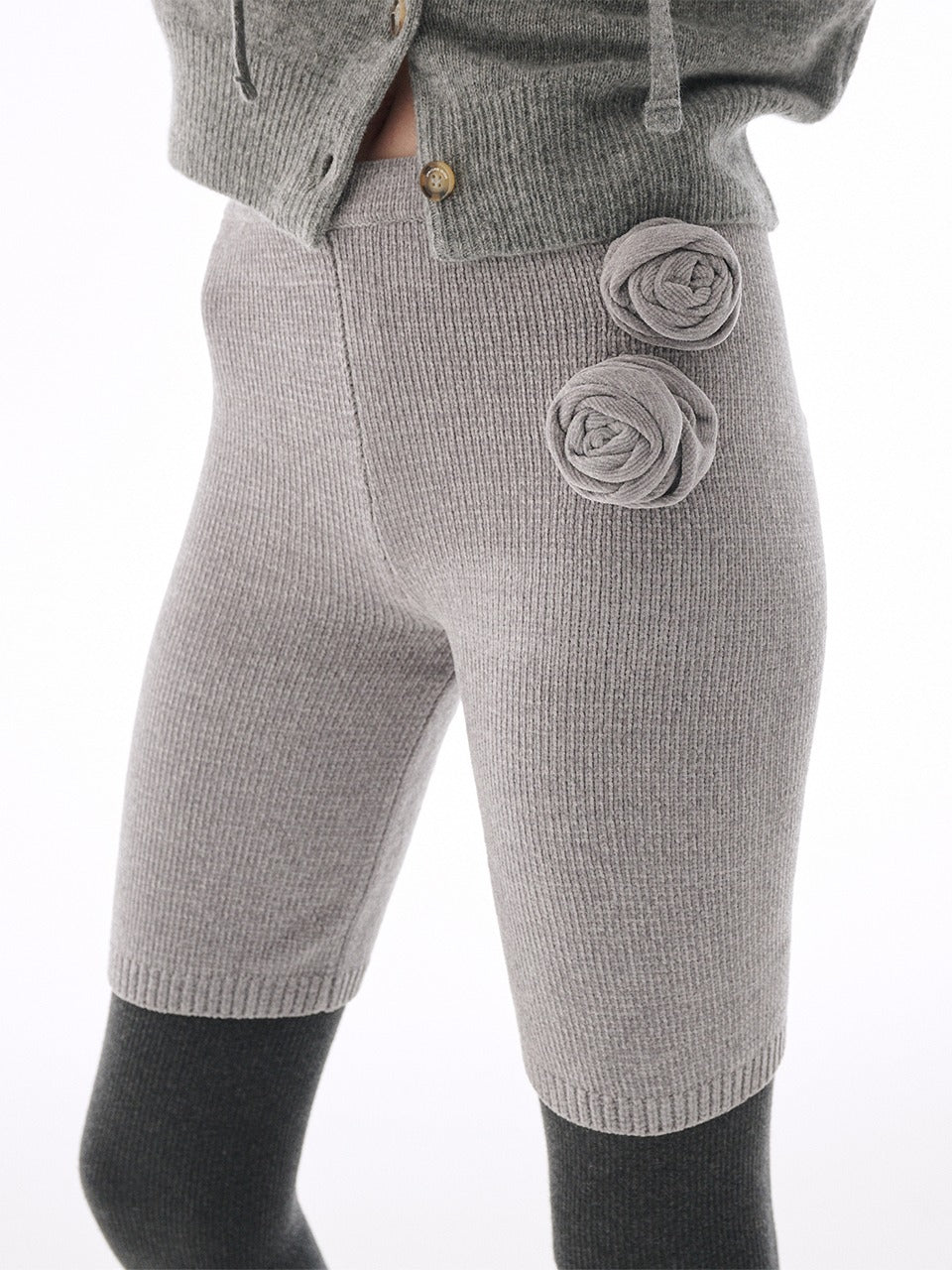 KNIT BERMUDA PANTS ROSE_GREY