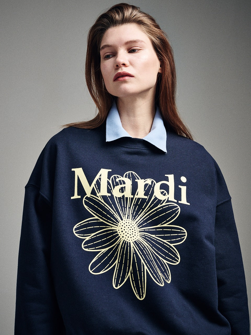 SWEATSHIRT FLOWERMARDI_NAVY LEMON