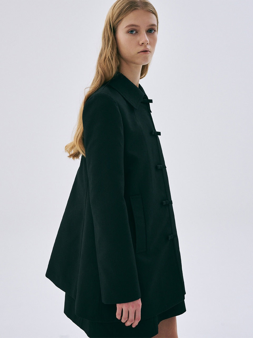 RIBBON A LINE JACKET_BLACK