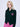 RACCOON BLENDED CARDIGAN ROUND NECK_BLACK FUCHSIA