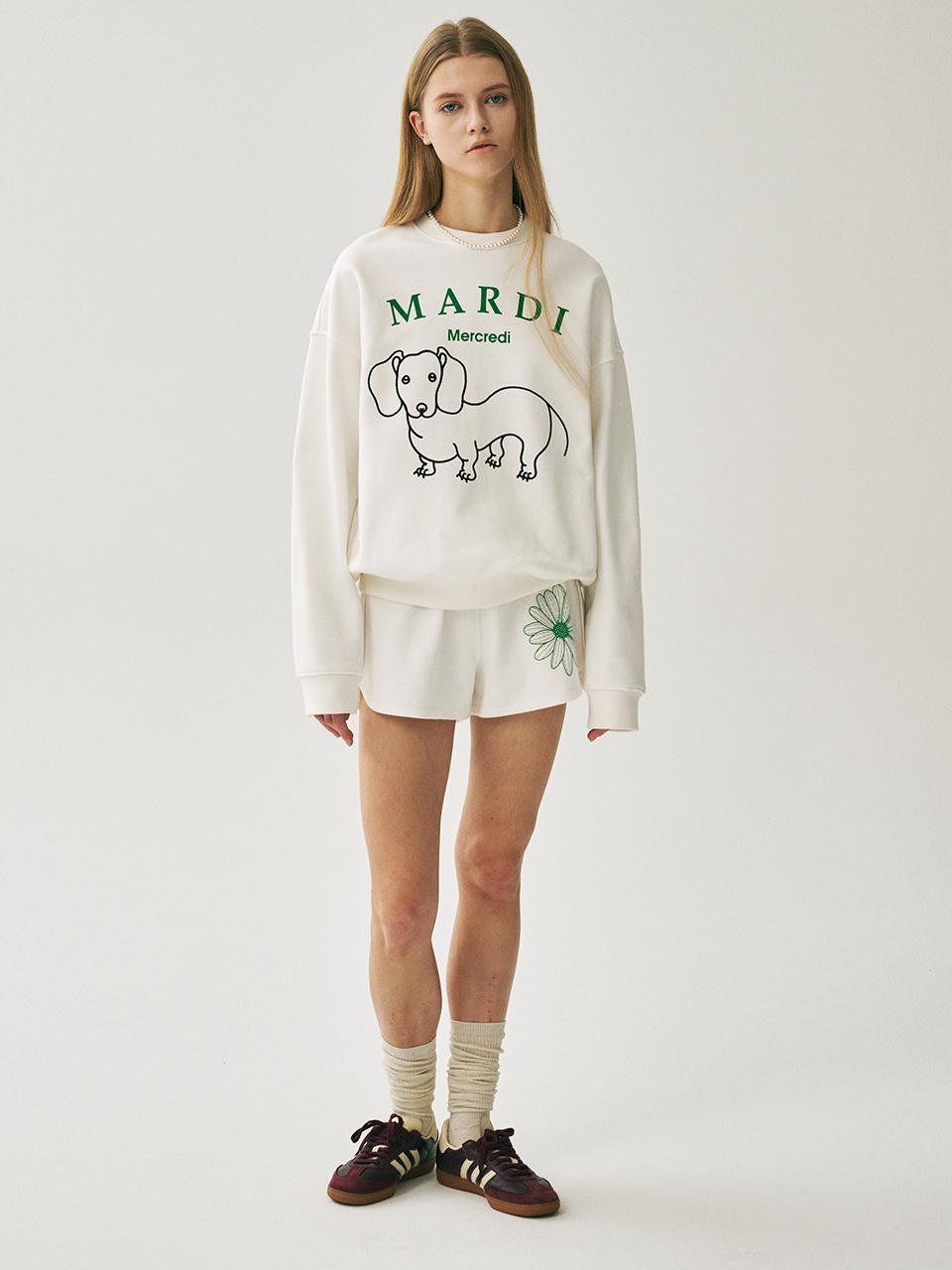 SWEATSHIRT DDANJI CH.06_WHITE GREEN
