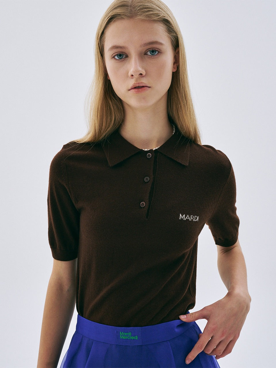 KNIT SLIMFIT SHIRT PIQUET_BROWN