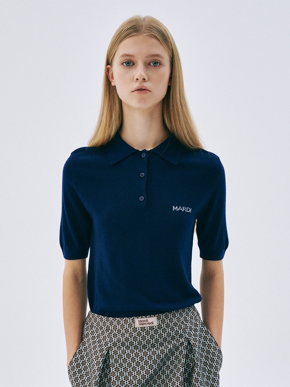 KNIT SLIMFIT SHIRT PIQUET_NAVY