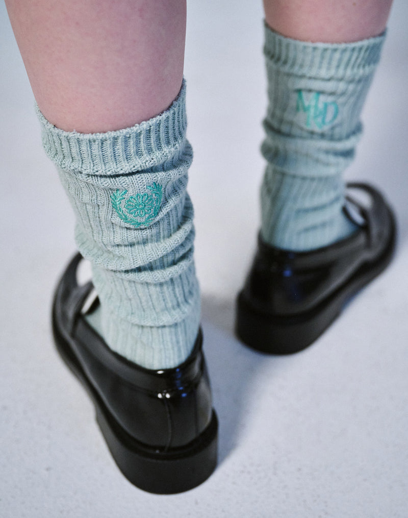 LONG SOCKS MRD LOGO (MINT GREEN)