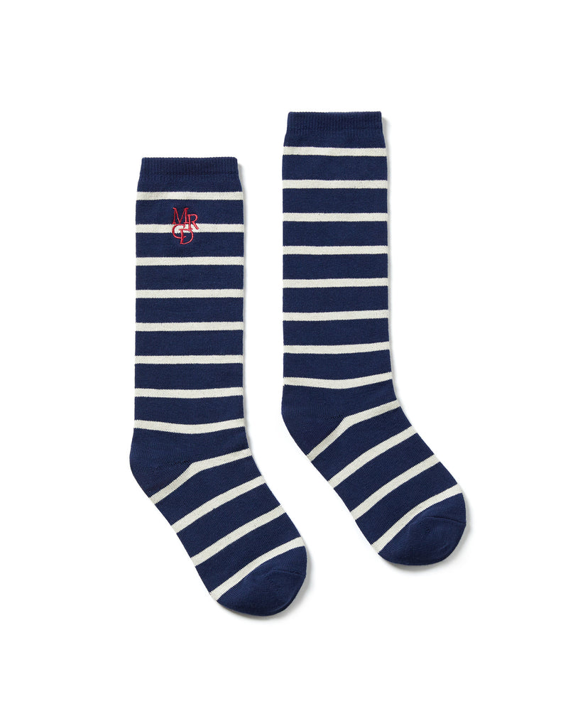 LONG SOCKS STRIPE MRCD LOGO (NAVY RED)