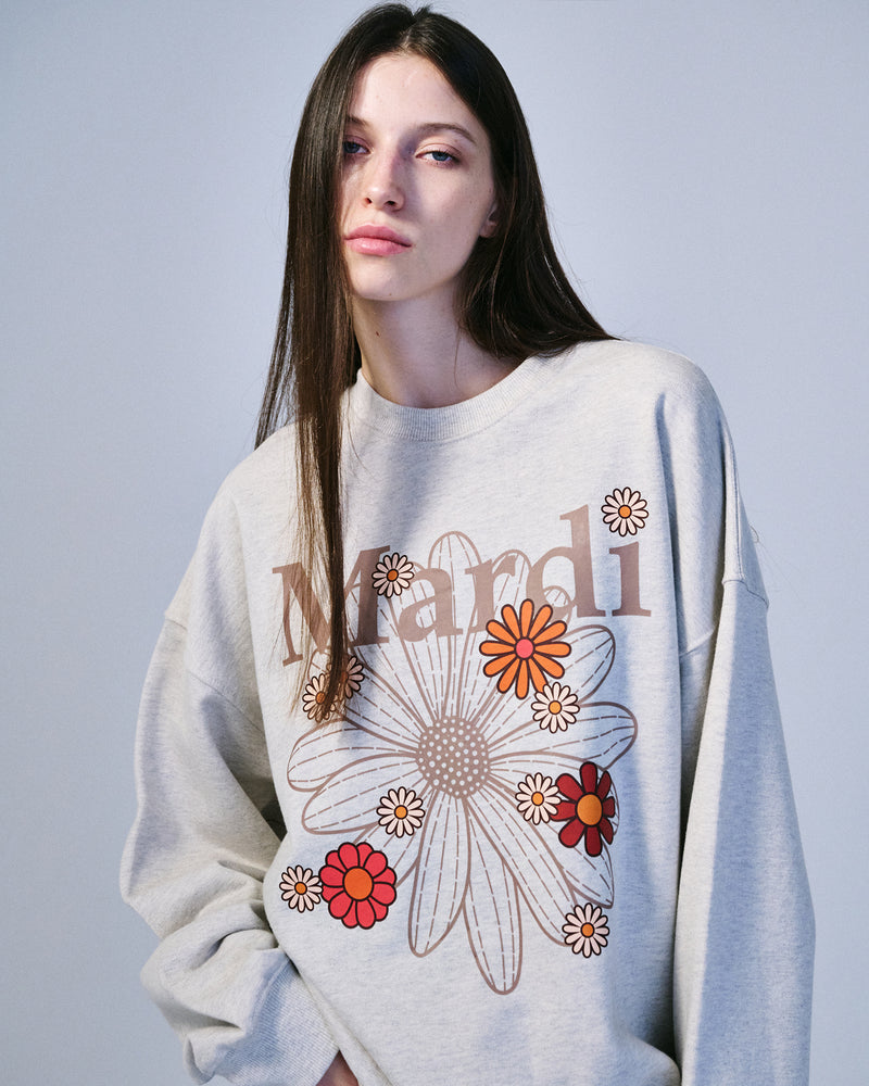 SWEATSHIRT FLOWERMARDI BLOSSOM (OATMEAL TAUPE)