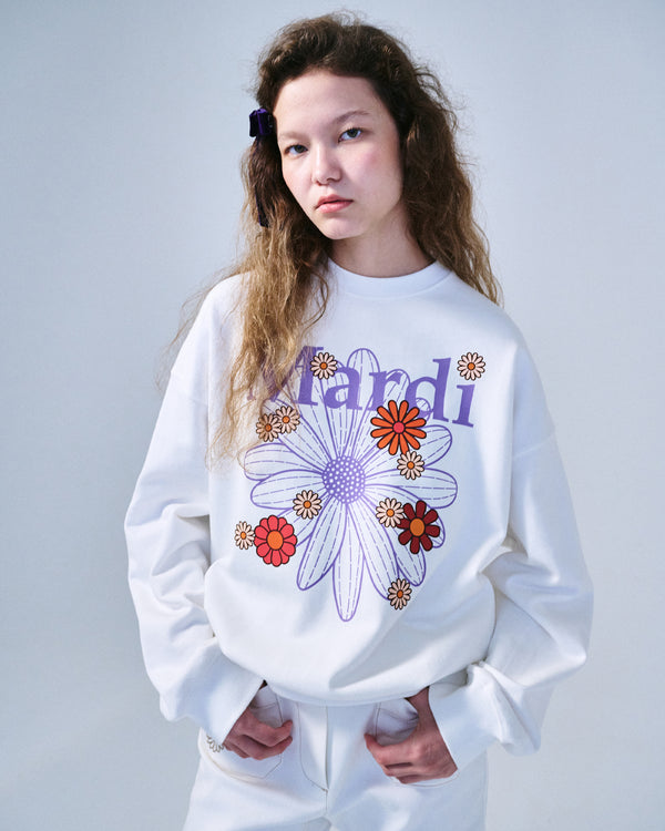 SWEATSHIRT FLOWERMARDI BLOSSOM (WHITE LAVENDER)