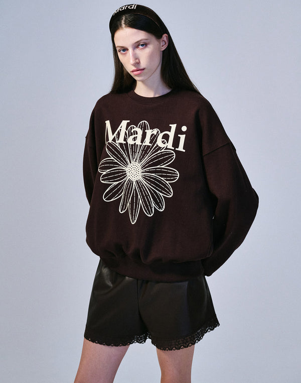 SWEATSHIRT FLOWERMARDI (BROWN CREAM)