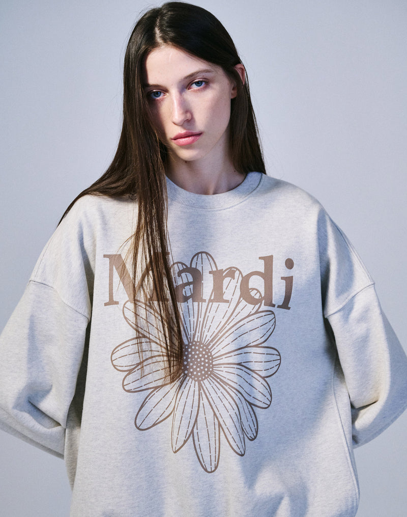 SWEATSHIRT FLOWERMARDI (OATMEAL TAUPE)