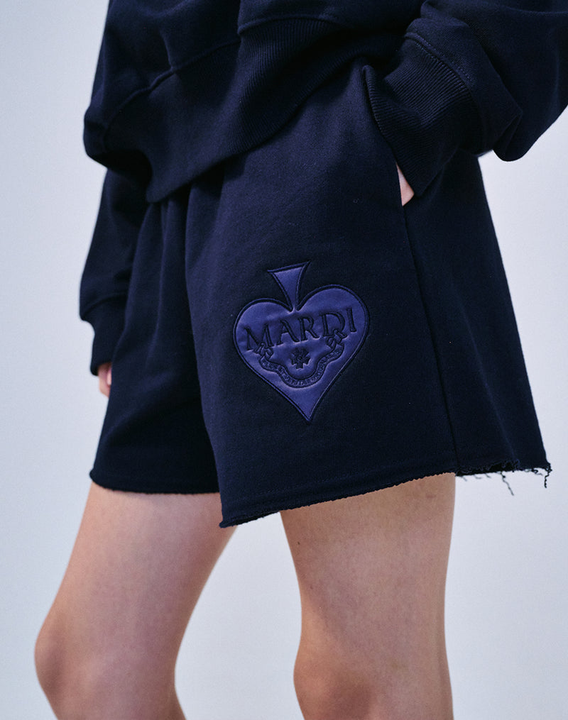 SWEAT SHORTS SATIN SPADE (NAVY)