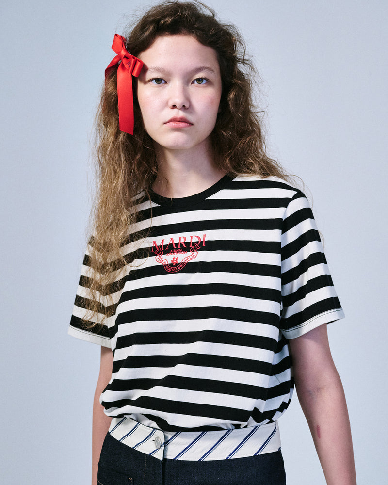 TSHIRT STRIPE ALUMNI CLASSIQUE (BLACK RED)