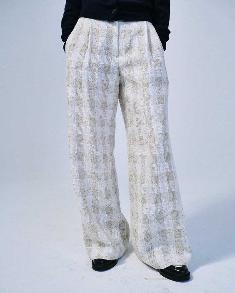 TWEED WIDE PANTS (IVORY)