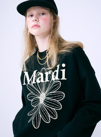 SWEATSHIRT FLOWERMARDI_BLACK CREAM