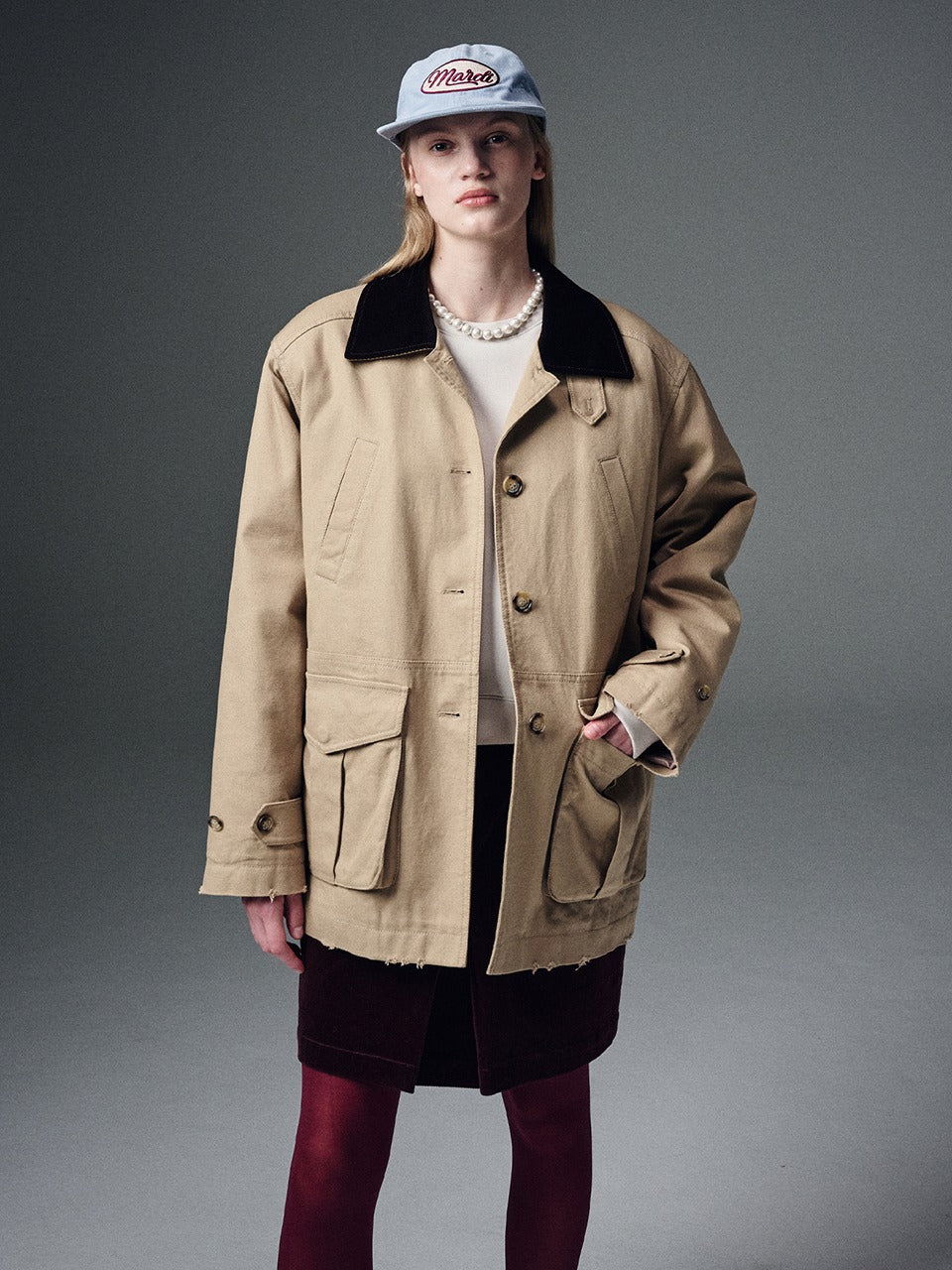 QUILTED WORK JACKET_BEIGE
