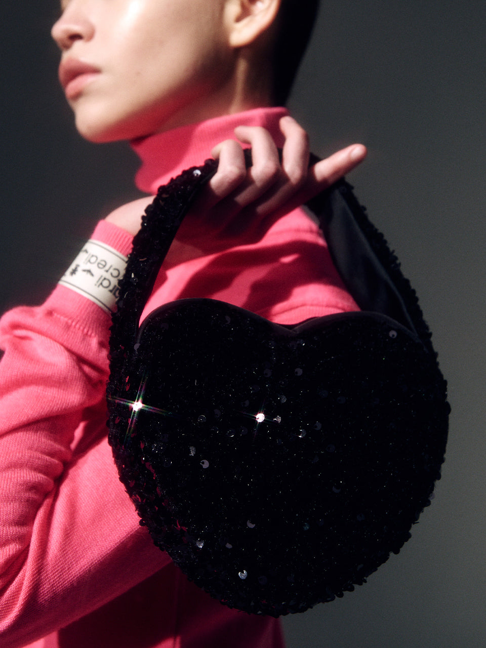 MINI HEART SPANGLE_BLACK