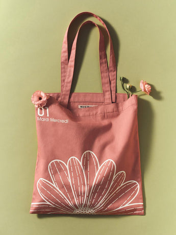 CANVAS BAG FLOWER_PINK WHITE