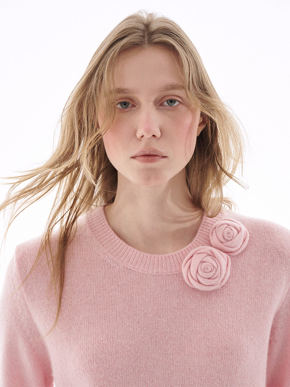 CASHMERE CREW NECK ROSE_PINK