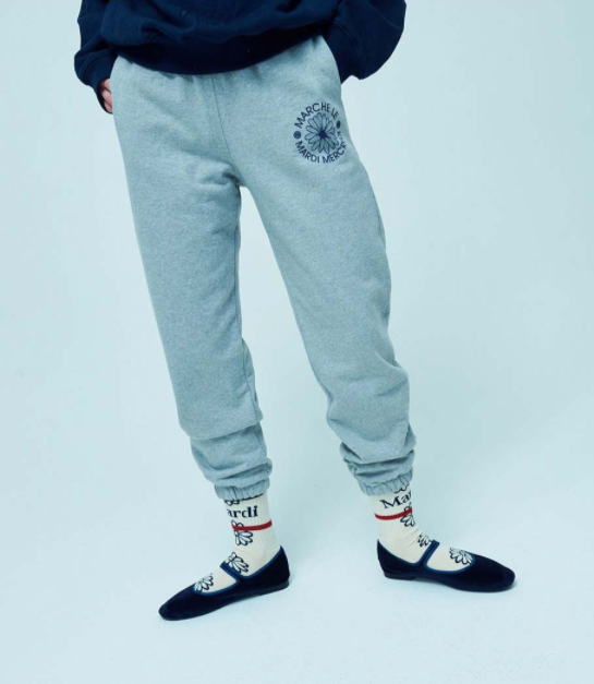 SWEAT PANTS MARCHE EMBLEM (GREY NAVY)