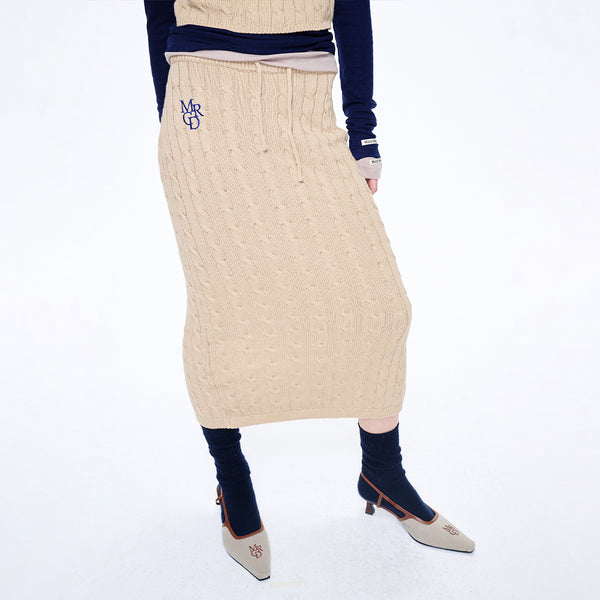 CABLE MAXI SKIRT MRCD (BEIGE NAVY)