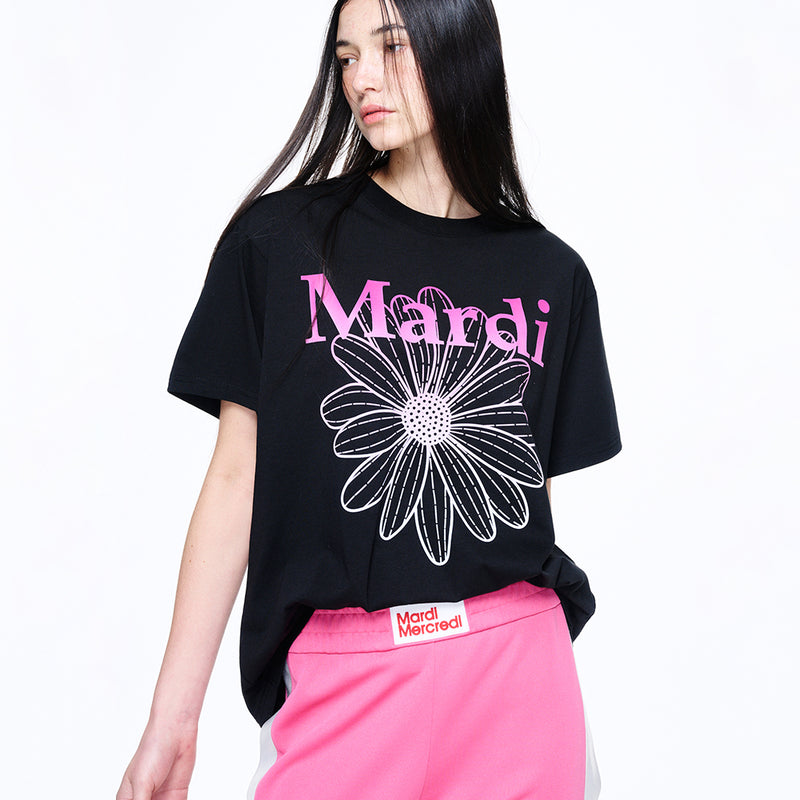 TSHIRT FLOWERMARDI GRADATION (BLACK PINK)