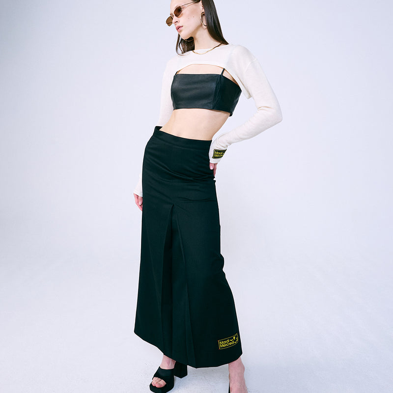 WOOL MAXI SKIRT (BLACK)