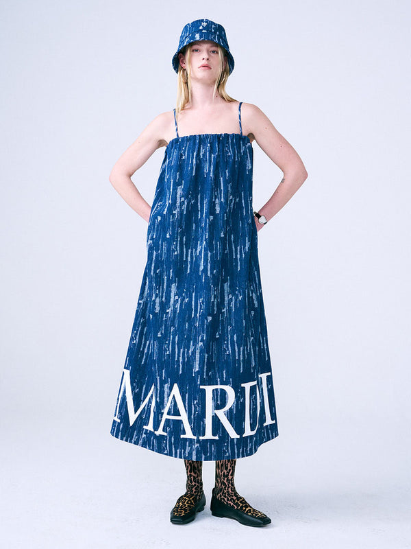 MAXI DRESS MARDI ADJUSTABLE STRAP (BLUE WHITE)