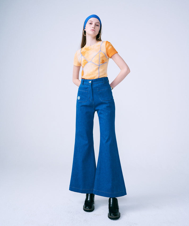 DENIM FLARE PANTS RETRO (BLUE)